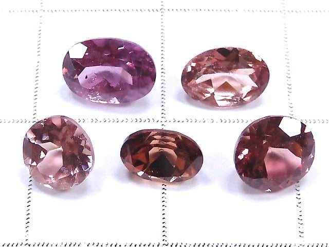 [Video][One of a kind] High Quality Champagne Garnet Loose stone Faceted 5pcs set NO.2