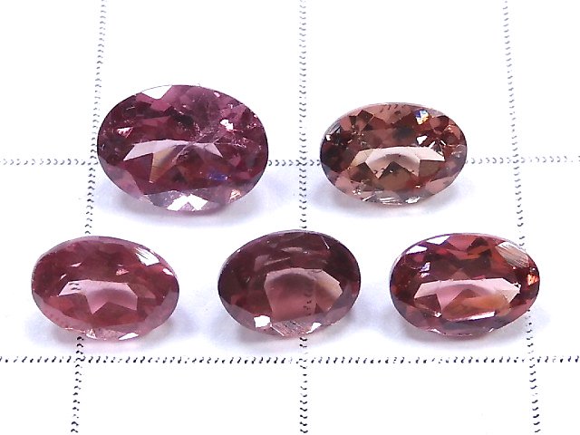 [Video][One of a kind] High Quality Champagne Garnet Loose stone Faceted 5pcs set NO.5