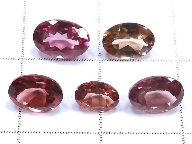 [Video][One of a kind] High Quality Champagne Garnet Loose stone Faceted 5pcs set NO.7