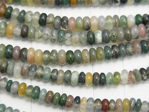 Indian Agate Roundel 4x4x2mm 1strand beads (aprx.15inch/37cm)