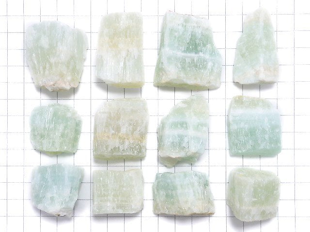 [Video][One of a kind] Green Calcite Rough Rock (Rough Stone) 12pcs Set NO.1