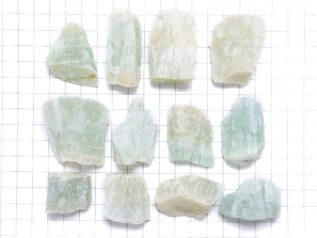 [Video][One of a kind] Green Calcite Rough Rock (Rough Stone) 12pcs Set NO.2