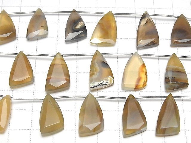 [Video] Montana Moss Agate AA++ Flat Triangle 1strand (8pcs)