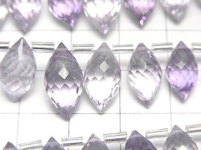 [Video]High Quality Pink Amethyst AAA Marquise Rice Faceted Briolette half or 1strand (22pcs)