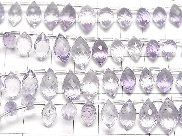 [Video]High Quality Pink Amethyst AAA Marquise Rice Faceted Briolette half or 1strand (22pcs)