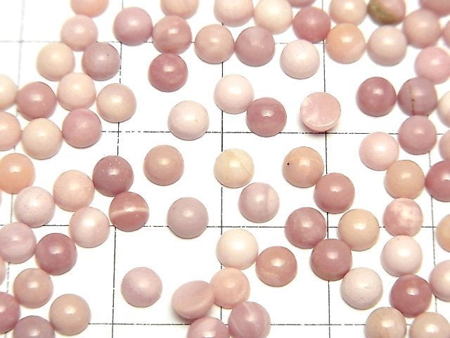 [Video] Australian Pink Opal AAA Round Cabochon 4x4mm 10pcs