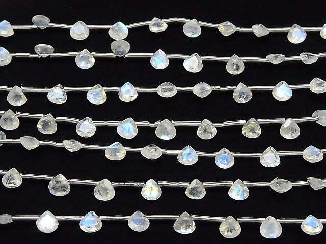 [Video] High Quality Rainbow Moonstone AAA- Chestnut Faceted 6x6mm half or 1strand (12pcs )