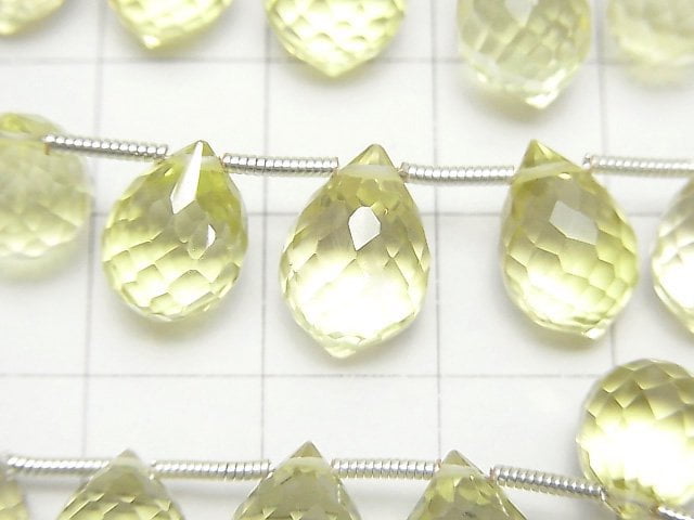 [Video]High Quality Lemon Quartz AAA Marquise Rice Faceted Briolette half or 1strand (18pcs)