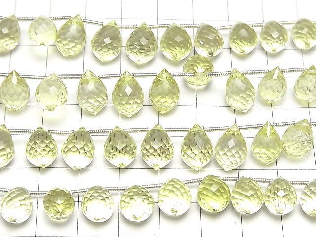 [Video]High Quality Lemon Quartz AAA Marquise Rice Faceted Briolette half or 1strand (18pcs)