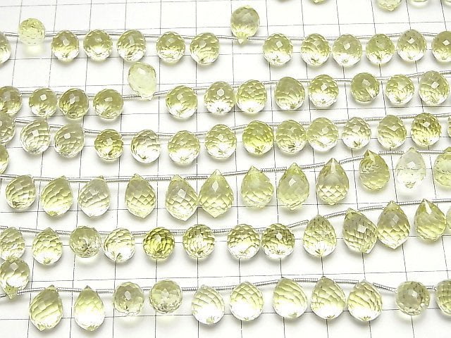 [Video]High Quality Lemon Quartz AAA Marquise Rice Faceted Briolette half or 1strand (18pcs)