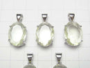 [Video]Libyan Desert Glass Oval Faceted Pendant 18x13mm Silver925 1pc