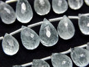 [Video]High Quality Aquamarine AA++ Drop Faceted Briolette half or 1strand beads (aprx.6inch/16cm)