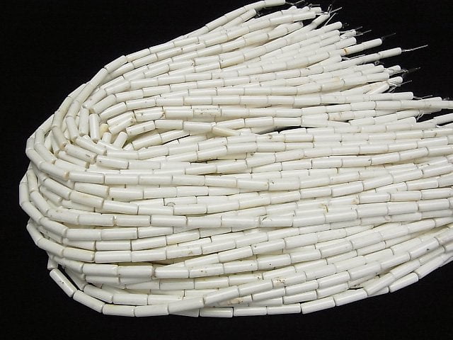 [Video]Magnesite Tube 13x4x4mm 1strand beads (aprx.15inch/37cm)