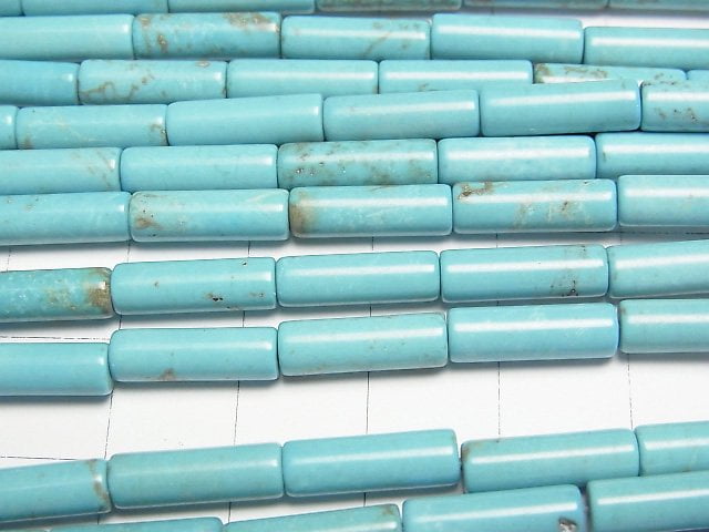 [Video]Magnesite Turquoise Tube 13x4x4mm 1strand beads (aprx.15inch/37cm)