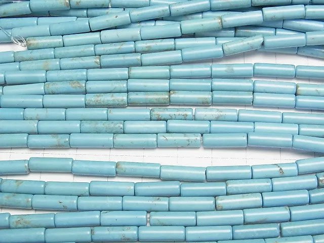 [Video]Magnesite Turquoise Tube 13x4x4mm 1strand beads (aprx.15inch/37cm)