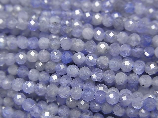 [Video]High Quality! Tanzanite AA++ Faceted Round 3mm 1strand beads (aprx.15inch/36cm)