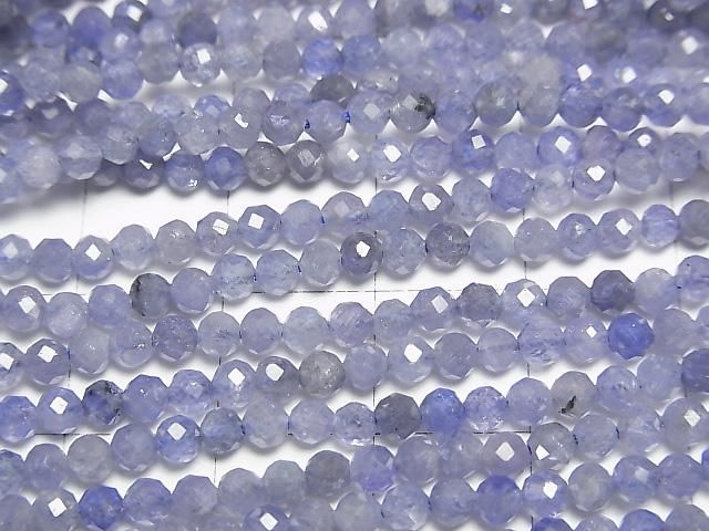 [Video]High Quality! Tanzanite AA++ Faceted Round 3mm 1strand beads (aprx.15inch/36cm)