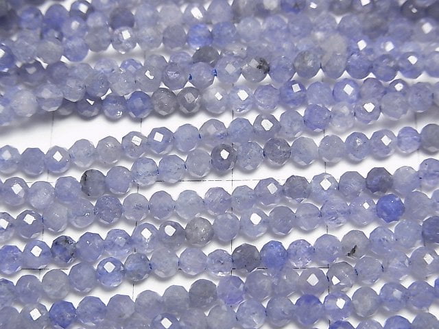 [Video]High Quality! Tanzanite AA++ Faceted Round 3mm 1strand beads (aprx.15inch/37cm)