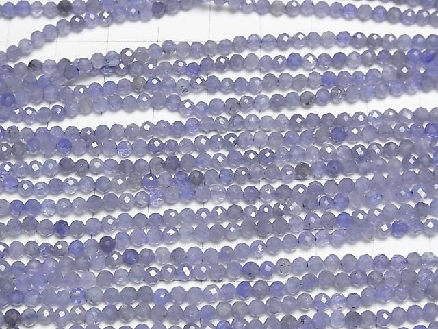 [Video]High Quality! Tanzanite AA++ Faceted Round 3mm 1strand beads (aprx.15inch/36cm)