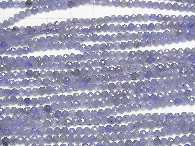 [Video]High Quality! Tanzanite AA++ Faceted Round 3mm 1strand beads (aprx.15inch/37cm)