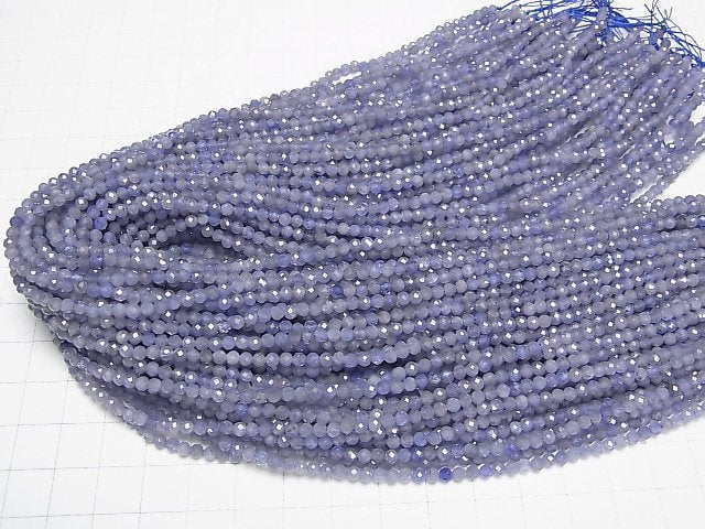 [Video]High Quality! Tanzanite AA++ Faceted Round 3mm 1strand beads (aprx.15inch/37cm)