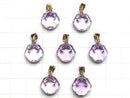 [Video]High Quality! Amethyst AAA Star Faceted Round 12mm Pendant 18KGP 1pc