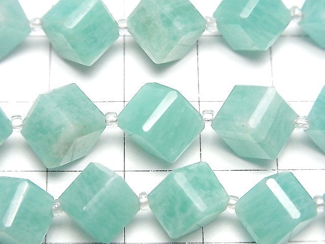 [Video]Amazonite AA++ Dice Shape half or 1strand beads (aprx.7inch/18cm)