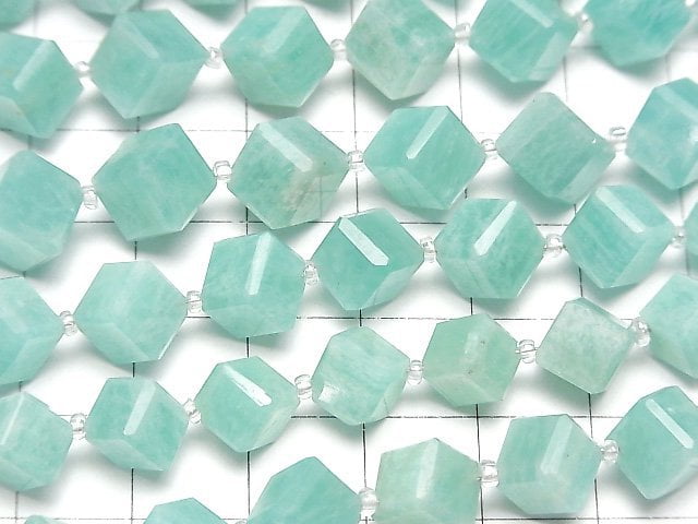 [Video]Amazonite AA++ Dice Shape half or 1strand beads (aprx.7inch/18cm)