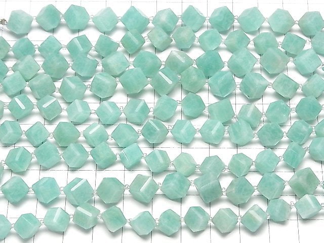 [Video]Amazonite AA++ Dice Shape half or 1strand beads (aprx.7inch/18cm)