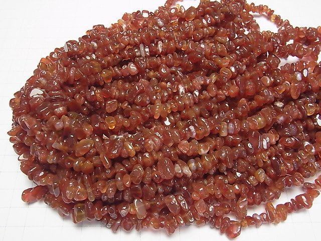 [Video] Red Agate Chips (Small Nugget) 1strand beads (aprx.30inch/76cm)