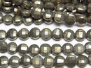 [Video] High Quality! Golden Pyrite AAA- Faceted Coin 6x6x3.5mm 1strand beads (aprx.15inch/37cm)