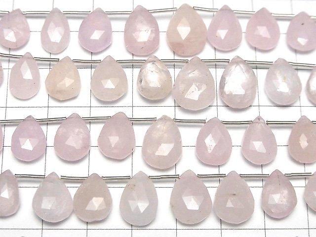 [Video]Morganite AA++ Pear shape Faceted Briolette half or 1strand beads (aprx.7inch/17cm)