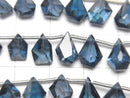 [Video] High Quality London Blue Topaz AAA Rough Drop - Faceted Pear Shape Half or 1 Strand Beads (approx. 6 inches/16 cm)