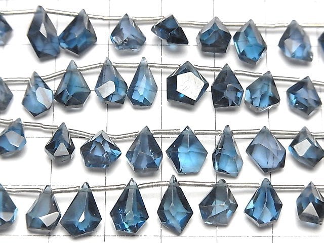 [Video] High Quality London Blue Topaz AAA Rough Drop -Faceted Pear Shape half or 1strand beads (aprx.6inch/16cm)