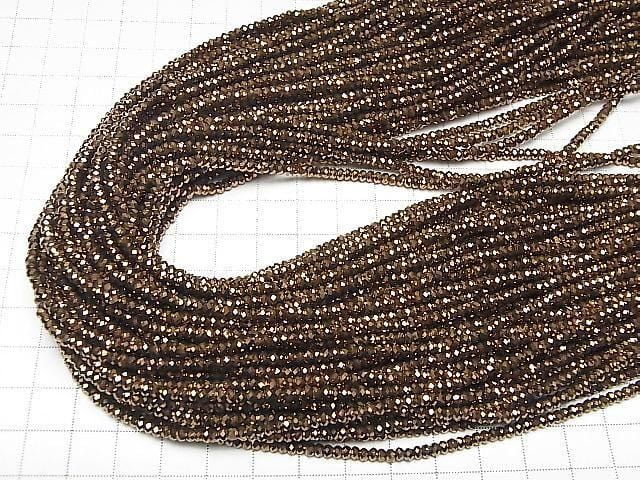[Video] High Quality! Hematite Faceted Button Rondelle 3x3x2mm Bronze Color Coating 1 Strand Beads (approx. 15 inch/36 cm)