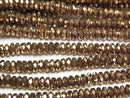 [Video]High Quality! Hematite Faceted Button Rondelle 4x4x2mm Bronze color coating 1strand beads (aprx.15inch/38cm)