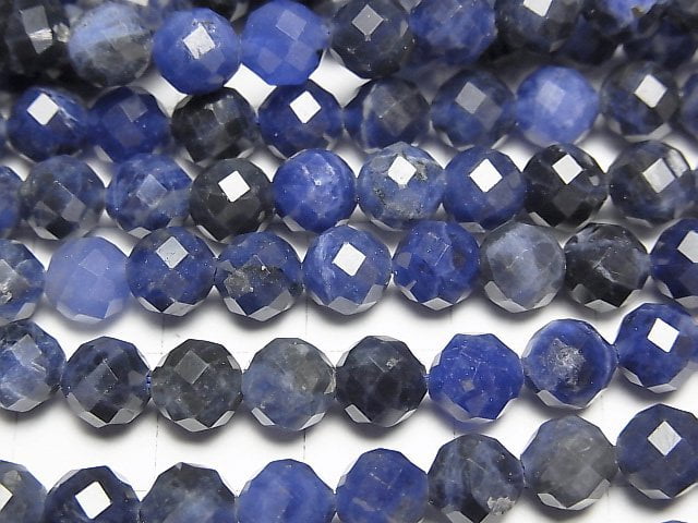 [Video] High Quality! Sodalite AA++ 64Faceted Round 6mm 1strand beads (aprx.15inch/37cm)