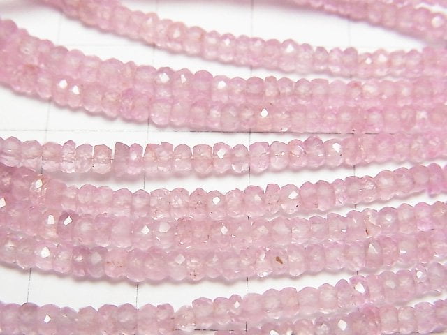[Video]High Quality Pink Spinel AAA Faceted Button Rondelle half or 1strand beads (aprx.15inch/38cm)