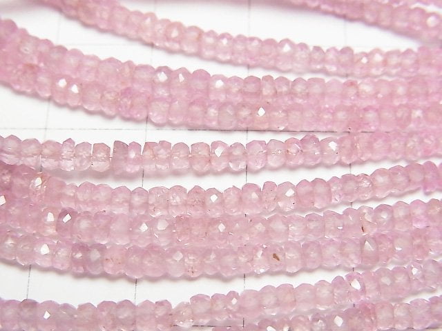 [Video]High Quality Pink Spinel AAA Faceted Button Roundel half or 1strand beads (aprx.15inch/38cm)