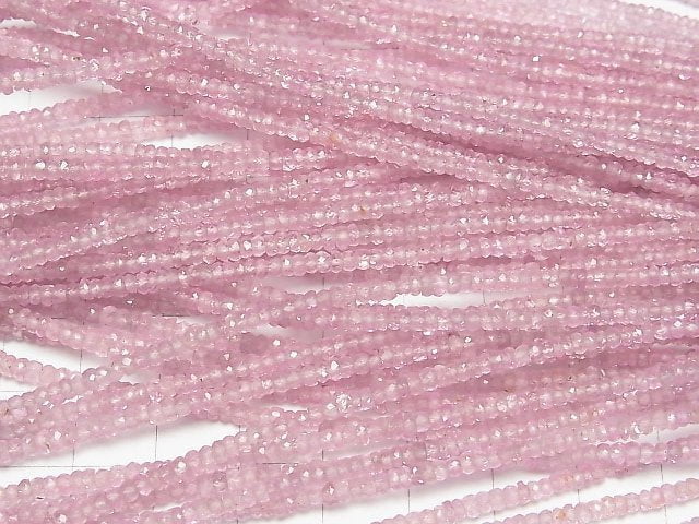 [Video]High Quality Pink Spinel AAA Faceted Button Rondelle half or 1strand beads (aprx.15inch/38cm)