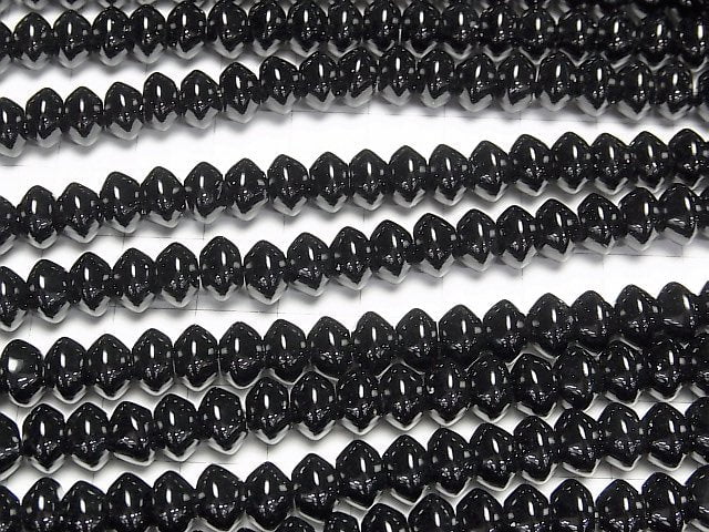 [Video]Onyx Roundel 8x8x5mm 1strand beads (aprx.15inch/38cm)