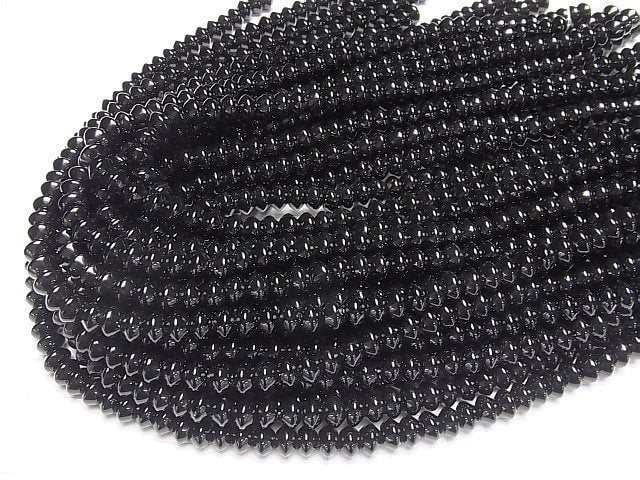 [Video]Onyx Roundel 8x8x5mm 1strand beads (aprx.15inch/38cm)