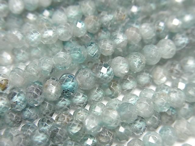 天然藍色鋯石 AA++ 半圓形切割 3-3.5mm 半串或 1 串珠子 (約 12 英寸/30 公分) 高品質！