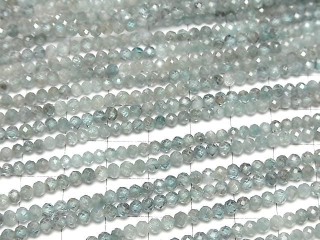 天然藍色鋯石 AA++ 半圓形切割 3-3.5mm 半串或 1 串珠子 (約 12 英寸/30 公分) 高品質！