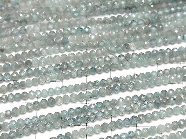 [Video] High Quality! Natural Blue Zircon AA++ Semi-Faceted Round 2.5-3mm half or 1strand beads (aprx.12inch/30cm)