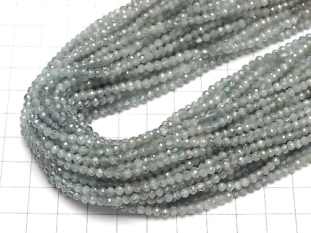 [Video] High Quality! Natural Blue Zircon AA++ Semi-Faceted Round 2.5-3mm half or 1strand beads (aprx.12inch/30cm)