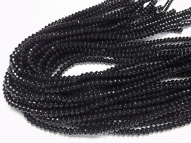 [Video]Onyx Roundel 6x6x4mm 1strand beads (aprx.15inch/37cm)