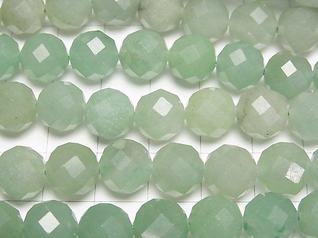 [Video] High Quality! Green Aventurine 64Faceted Round 10mm 1strand beads (aprx.15inch/36cm)