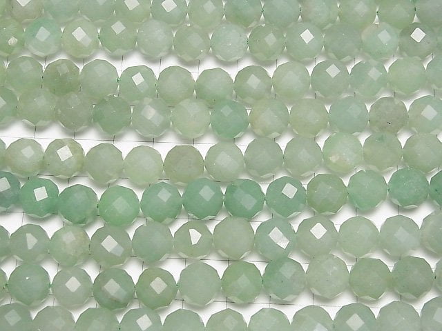 [Video] High Quality! Green Aventurine 64Faceted Round 10mm 1strand beads (aprx.15inch/36cm)