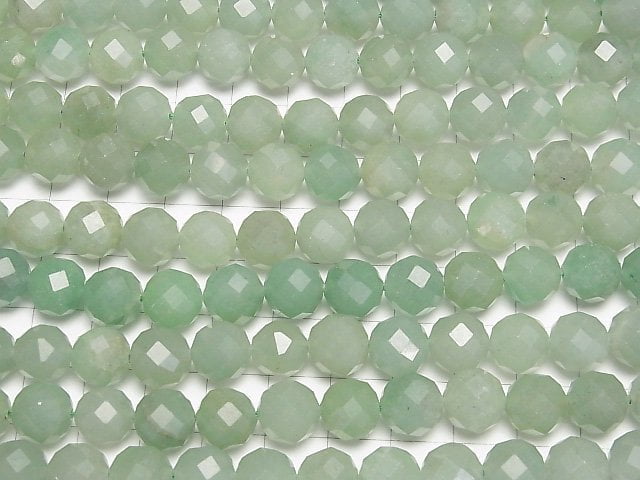 [Video] High Quality! Green Aventurine 64Faceted Round 10mm 1strand beads (aprx.15inch/36cm)